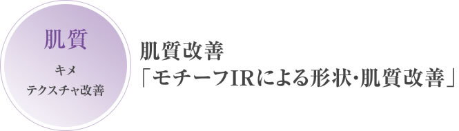 肌質:キメテクスチャ改善 肌質改善「モチーフIRによる形状・肌質改善」